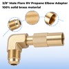 Propane Elbow Adapter, Low Pressure 3/8" Male Flare Propane Elbow