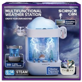 Science Can STEM Kits for Kids Age 6-8, Multifunctional 3-in-1 Weather Station for Kids, Educational Science Kits with 8 Weather, Cool Humidifier & White Noise Mode, Birthday Gifts for Girls & Boys