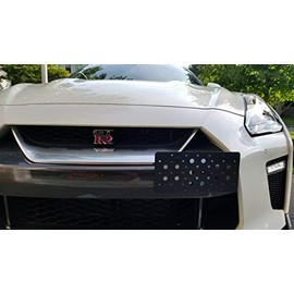 Front Bumper Tow Hook License Plate Mount Bracket for Nissan GT-R GTR 2017-2023, Plate Holder Set w Unique Screw Bolts & Black Screw Caps, Quality Plate Holders, Car & Truck Accessories