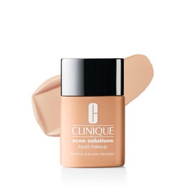 Clinique Acne Solutions Liquid Foundation Makeup With Salicylic Acid For Dry Combination to Oily Skin Types | Medium Coverage, Natural Matte Finish, Linen, 1.0 Fl Oz