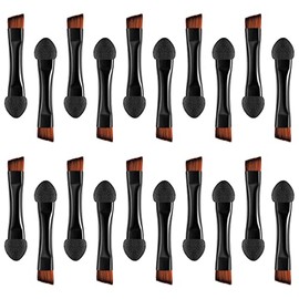 Double Sided Eye Shadow Sponge Applicator Eye Brow Make Up Brush Portable Makeup Tool 20pcs (Black)