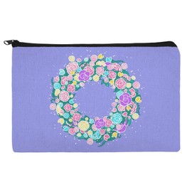 Spring Wreath Flowers Makeup Cosmetic Bag Organizer Pouch