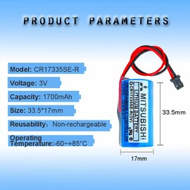 HDSBFCWYGG <- 4pcs -> CR17335SE-R Q6BAT 3V 1800mAh PLC Lithium Battery for FANUC System for Q25PRHCPU Q170HBATC QNS