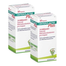 Enterolactis Plus - Lacticaseibacillus casei DG | 24 billion germs per capsule | Lacticaseibacillus casei DG | suitable for breastfeeding | 2 x 30 capsules