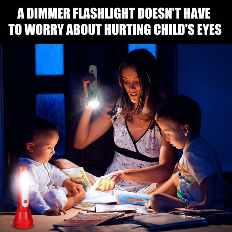 Tokeyla 2 Pack Rechargeable Kids Flashlight,Portable Flashlight with COB LED,Lightweight
