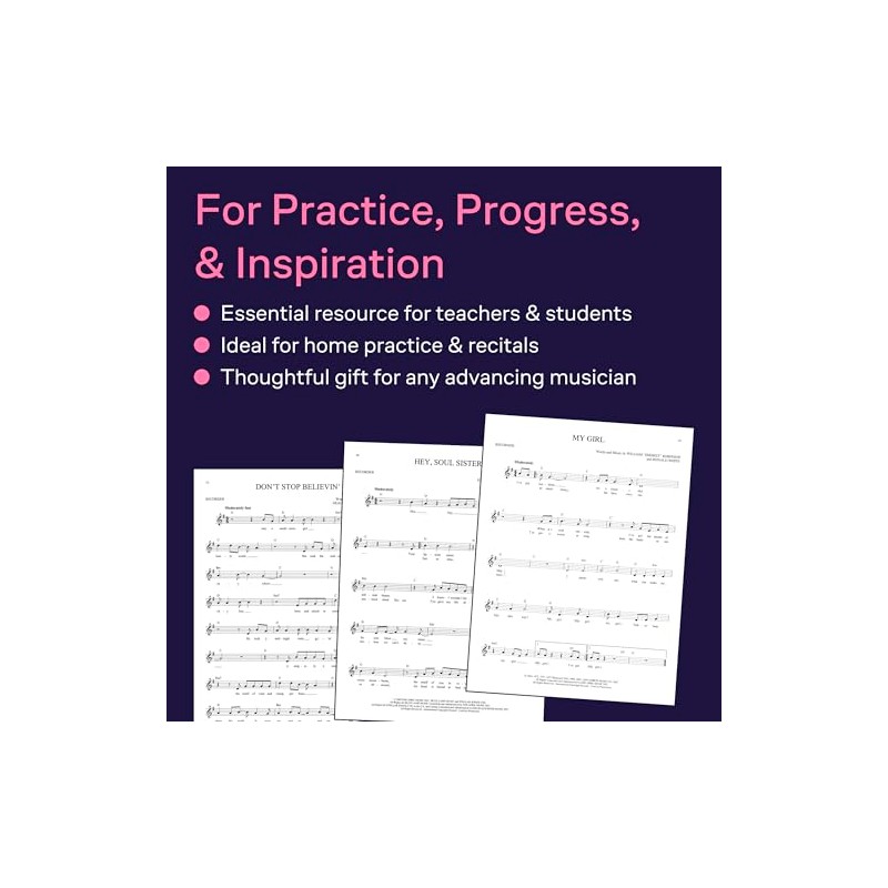 Easy Pop Melodies Recorder Sheet Music Songbook | 50 Popular