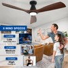 Depuley 52-Inch Ceiling Fans with Lights: Walnut 3 Blade Flush