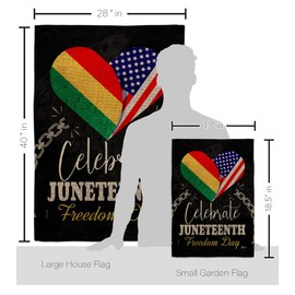 Americana Home & Garden Jubilee Day Burlap Garden House Flag Kit Patriotic Historic July Memorial Veteran Independence United State American Decoration Banner Small Yard Gift Double-Sided, Made In USA