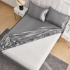 DuShow Satin Fitted Sheet King Dark Grey,Silky Deep Pocket Satin