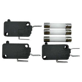W10727360 & W10269458 & W10269460 Microwave Door Switch and Slow-Blow Ceramic fuses (Pack of 3) Compatible with Whirlpool Microwave SZM-V16-FC-61 SZM-V16-FC-62 SZM-V16-FC-63