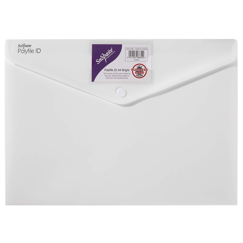 Snopake 12565 Polyfile ID A4 Popper Wallet File with Press