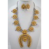 Skelapparel Southwestern Western Yellow Large Squash Blossom Statment Necklace and