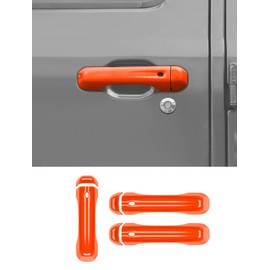 Savadicar 3-Piece Orange Door Handle Cover Trim Set for Jeep Wrangler JL JLU 4xe & Gladiator JT 2018-Present – Exterior Handle Cap Accent Accessories