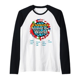 Vacation Desserts Around The World Countries Showcase Raglan Baseball Tee