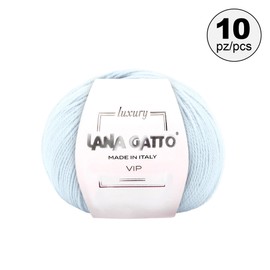 Cashmere and Extra-fine Merino Wool Luxurious Yarns for Hand Knitting and Crocheting, Made in Italy, 10 skeins (Light Blue - 4010, 10)