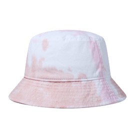 GADIEMKENSD Cotton Bucket Hat for Women Summer Beach Sun Protection Bucket Hats for Men Trendy Portable Outdoor Travel Hat for Golf Hiking Fishing Camping Pink Tie-dye