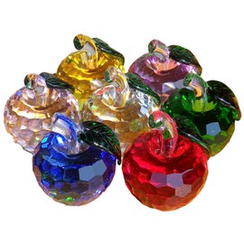 Crystal Glass Apple, Apple Figurine, Interior, Feng Shui, Sun Catcher, Miscellaneous Goods, 1.6 Inches (40 mm), 2.0 Inches (50 mm), 7 Colors