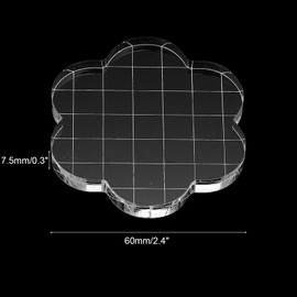PATIKIL 2.4"x2.4" Acrylic Stamp Block, 6Pcs Clear Stamping Block with Grid Lines Decorative Mounting Blocks Wave for Scrapbooking DIY Crafts Card Making
