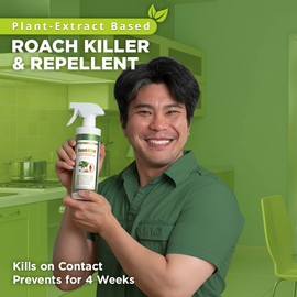 EcoRaider Roach Killer and Repellent (16oz), Fast Kill & Lasting Repellency, Green & Non-Toxic