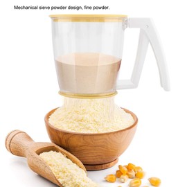 Hand Held Mechanical Flour Filter with Lid for Sifting Kitchen Flour
