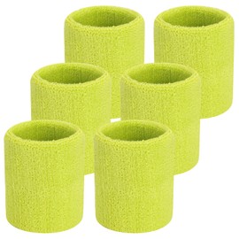 ONUPGO 6 Pack Wrist Sweatbands Tennis Wrist Bands Cotton Sweatbands Absorbent Sweat Band for Sports Football Basketball Running & Working Out