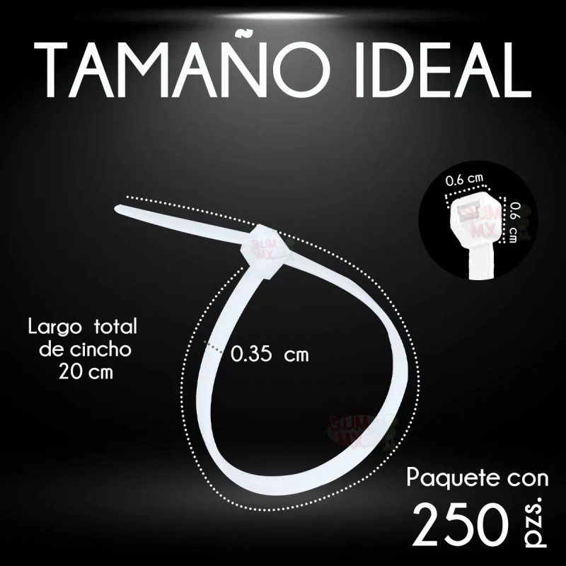 Slim Company Cinchos Plásticos 40 Lb 0.35 Cm X 20