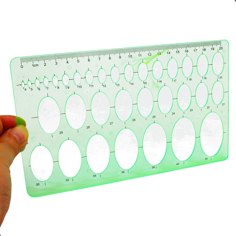 1Pcs 20cm Oval Ruler Drafting Template,Oval Line Drawing Ruler,Oval Tracing