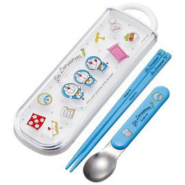 Skater CCA1AG-A Sanrio Doraemon Chopsticks and Spoon Set, Antibacterial, Line Design, Made in Japan