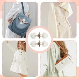 8 Sets PU Leather Resin Horn Toggle Closure Buttons Sew-On for Jacket Trench Coat Wool Outerwear Sewing DIY Accessories Toggle Buttons for Jackets Coat Brown & White