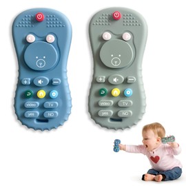 NICEIN®Beißring Baby-2 Stück,Silikon Ferngesteuertes Zahnungshilfe Baby,BPA-frei Beissring Baby Spielzeug,Beißspielzeug,Badespielzeug,Zahnen Baby Hilfe Kauspielzeug für 3+ Monate Baby