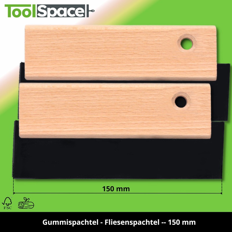 ToolSpace Set of 2 Rubber Spatulas, 150 mm, Tile Spatula,