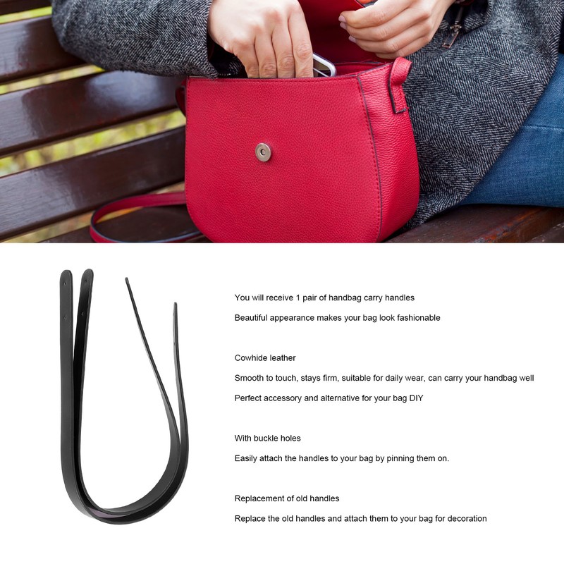 Leather Bag Handles Minimalist Durable Comfortable Replacement Leather Purse Bag