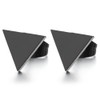 8MM Unisex Stainless Steel Black Flat Triangle Stud Earrings for