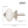 Knober 10 x Furniture Knobs Ceramic in Taupe White Grey