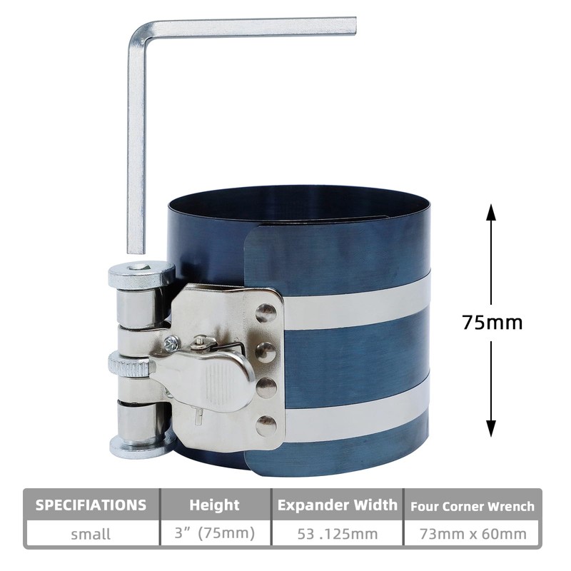 CCLIFE Piston Tension Band 75 mm Piston Ring Tensioner Diameter