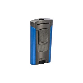 Xikar Astral Single Jet Flame Cigars Wind Resistant EZ Adjustment and View Fuel Window High Altitude Tested (Gunmetal and Blue)