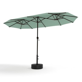 Sophia & William 13ft Large Patio Umbrella with Crank Lift, Outdoor Double-sided Market Umbrella, Heavy-Duty Base for Balcony, Deck, Pool, Mint Green