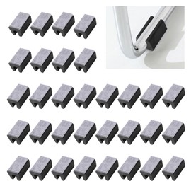 UFURMATE Chair Pads 30Pcs Plastic Chair Leg Floor Protectors with Felt Pads 8mm U Shaped Chair Tube Floor Protectors Non-Slip Rectangle Chair Legs Tips Caps for Round Sled Base Chair Leg (Black)