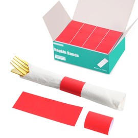 XINGYUNDEL Paper Napkin Bands,Napkin Rings Self Adhesive,Silverware Wraps Bands(Red,2000 pcs)