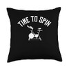Time To Spin Spin Cycle Bike Throw Pillow