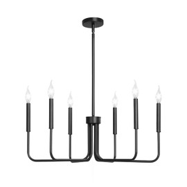 VEVOR 6-Light Chandelier, Metal Farmhouse Chandelier, Adjustable Height, Dining Room Hanging Light Fixture for Ceilings, Modern Chandelier for Bedroom, Foyer, Hall, Kitchen, Living Room and Entryway