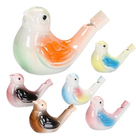 Minging Children's Bird Whistle, Pack of 6 Bird Water Pipes, Ceramic Bird Pipes, Water Fillable Ceramic Whistle with Sound of Clear Birdsong, Suitable for Home Decoration Ornaments Bird Pipe