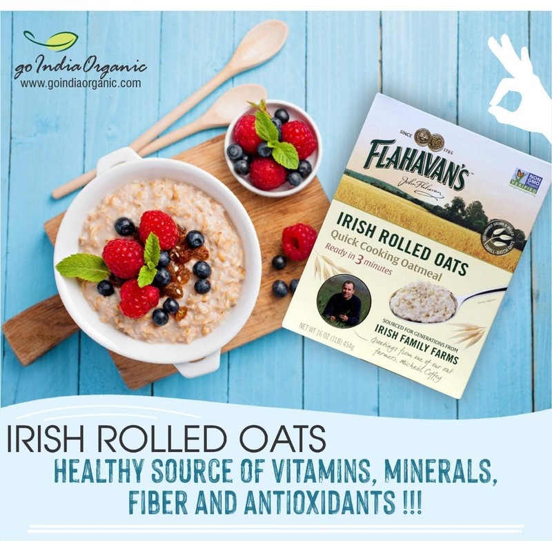 Flahavan’s Irish Rolled Oats, 16 Ounce. Quick Cooking Oatmeal, Ready