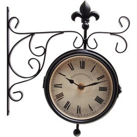 Esschert Design Plastic Station Clock and Thermometer