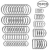 SENHAI 50 Pieces Assorted O-Ring & 20 Pieces Metal D-Ring