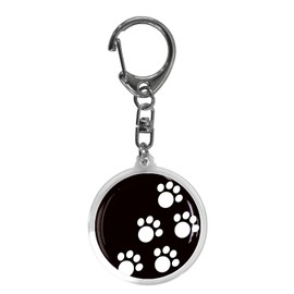 【Promo Shop】Static Electricity Removal Gadget Keychain Patinon Footprint Pattern 0.2 Seconds to Halve Surface Resistance Rate 2.4x10^11 [Ω/sq.] Made in Japan (Black)