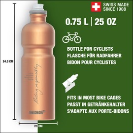 SIGG - Aluminium Bike Water Bottle - Move MyPlanet Copper - Climate Neutral Certified - Lightweight - BPA Free - Copper - 0.75 L