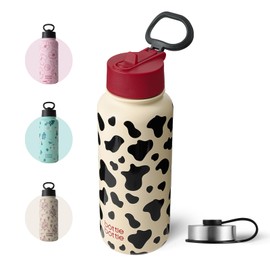 BOTTLE BOTTLE 33.8 fl oz (1 L) Water Bottle, Stainless Steel Water Bottle, Direct Drinking, Straw Included, Hot & Cold Insulation, Double Wall Construction, Vacuum Insulated, Portable Bottle, For Kids