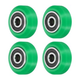 uxcell 4Pcs 3D Printer Wheel with 625RS Linear Bearing, 3D Printer Pom Roller Plastic Pulley Wheel for 3D Printer, Green