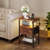 TRIFEBLE Night Stand Set 2, End Table with Charging Station,